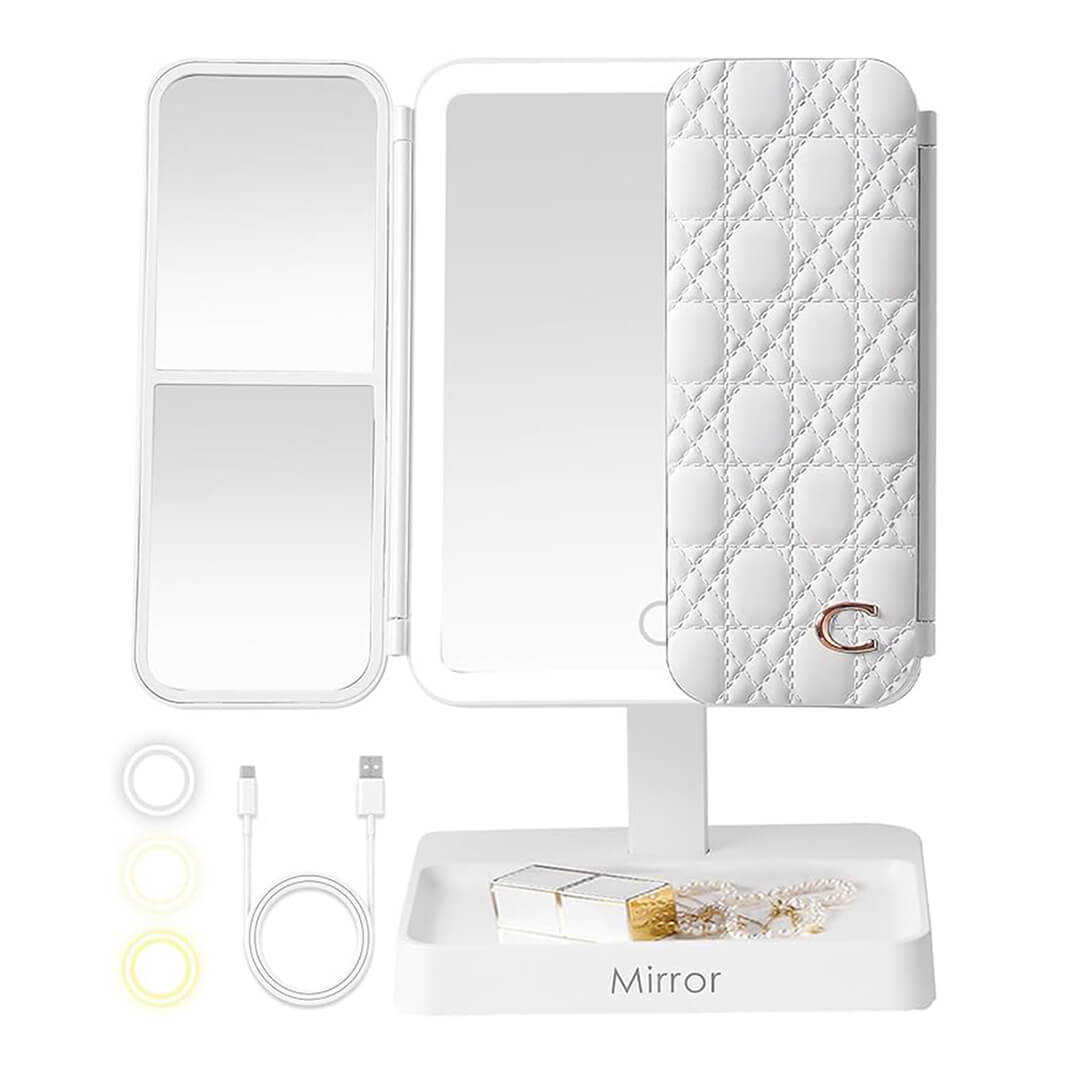 TriGlow™ Illuminated Trifold Vanity Mirror
