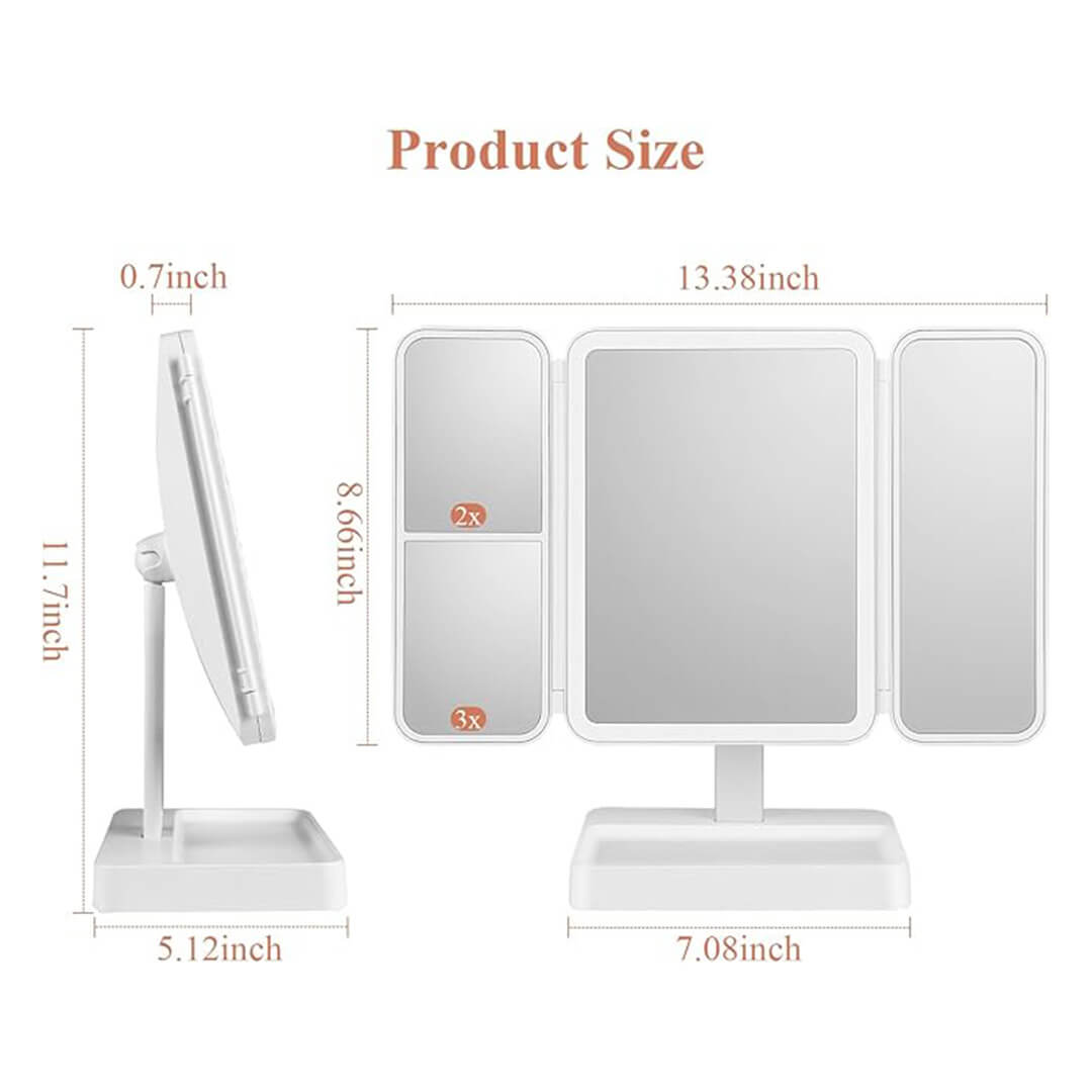 TriGlow™ Illuminated Trifold Vanity Mirror