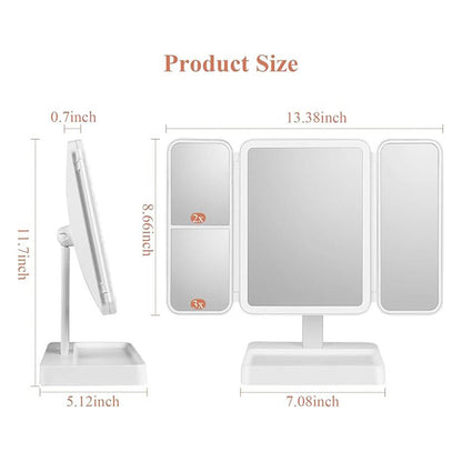 TriGlow™ Illuminated Trifold Vanity Mirror