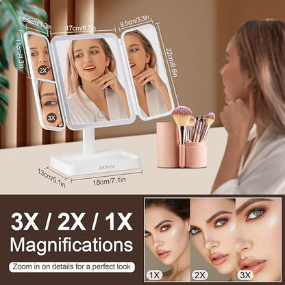 TriGlow™ Illuminated Trifold Vanity Mirror