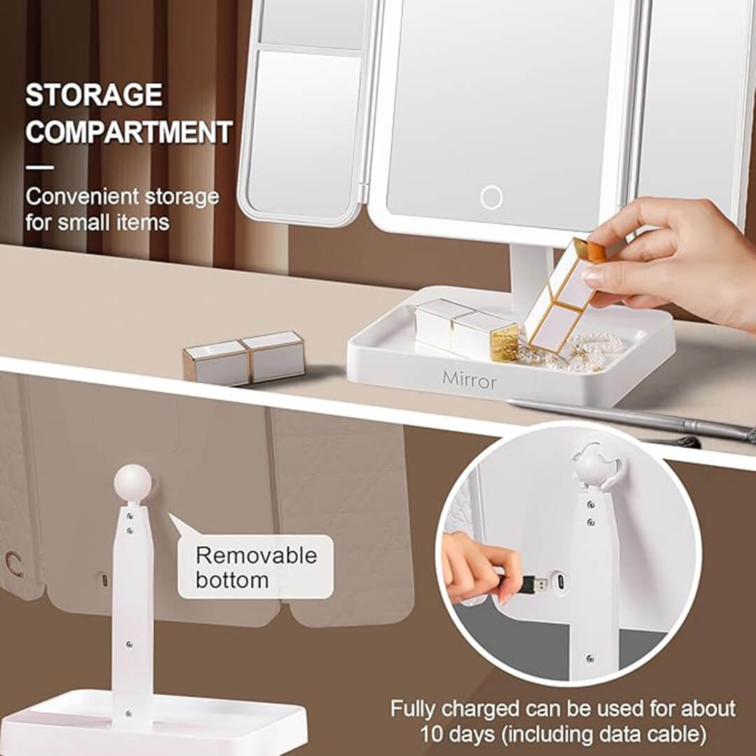 TriGlow™ Illuminated Trifold Vanity Mirror