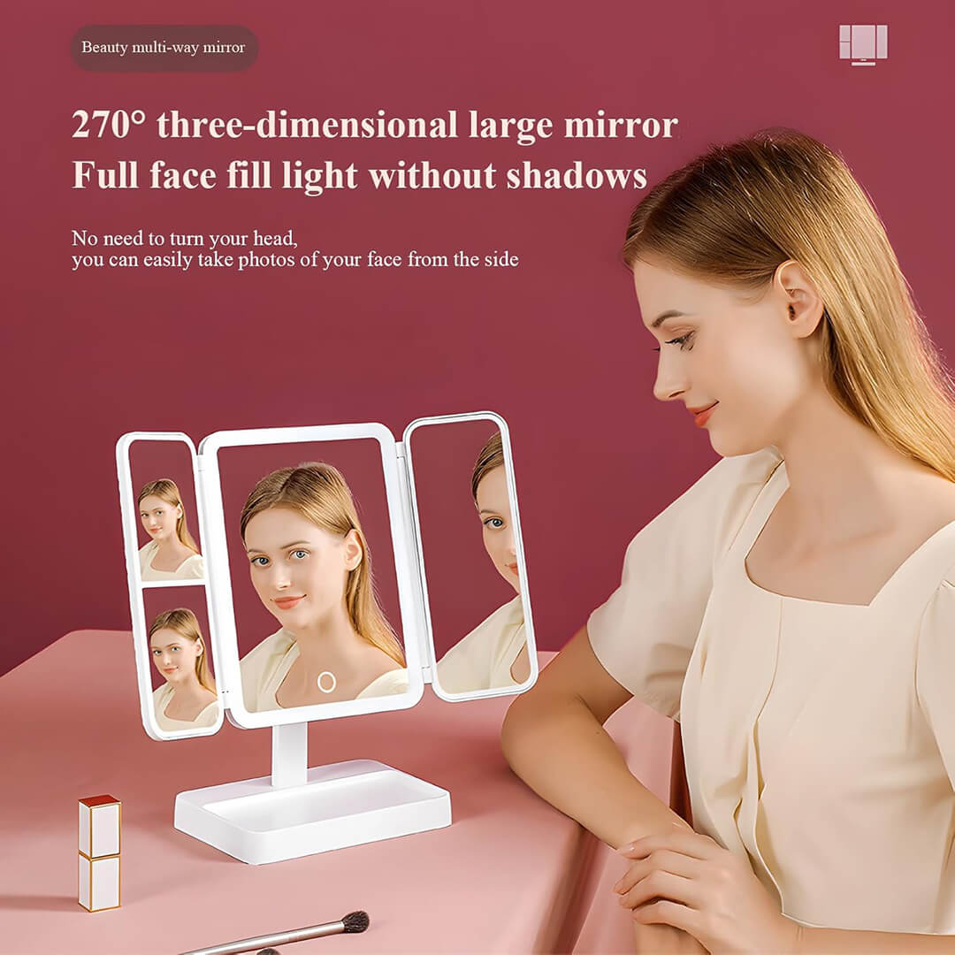 TriGlow™ Illuminated Trifold Vanity Mirror