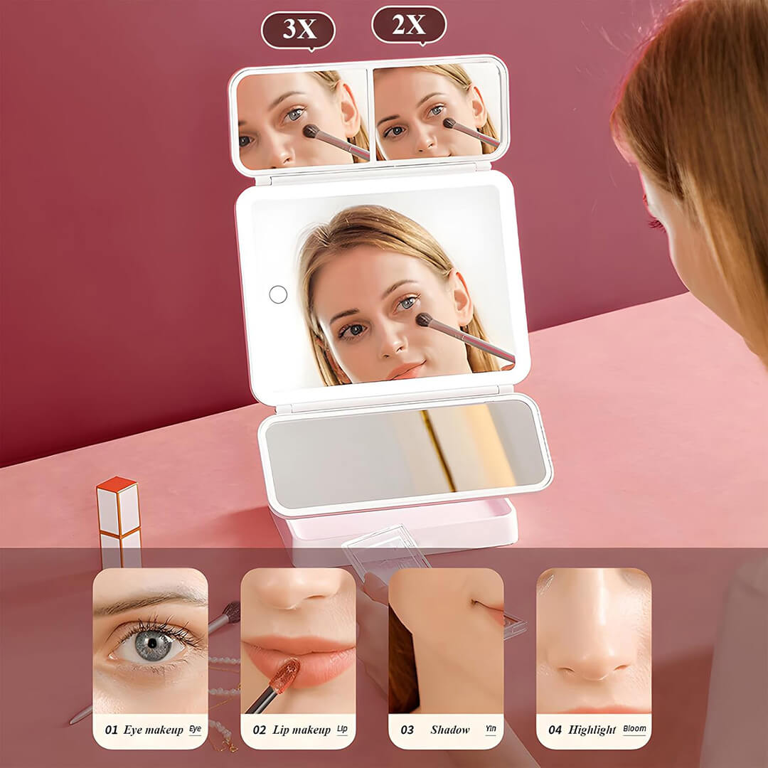 TriGlow™ Illuminated Trifold Vanity Mirror