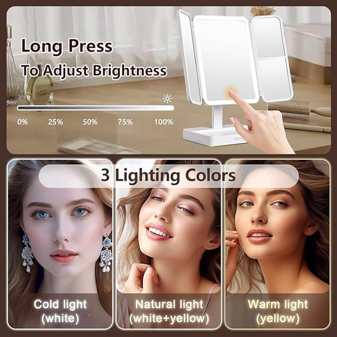 TriGlow™ Illuminated Trifold Vanity Mirror