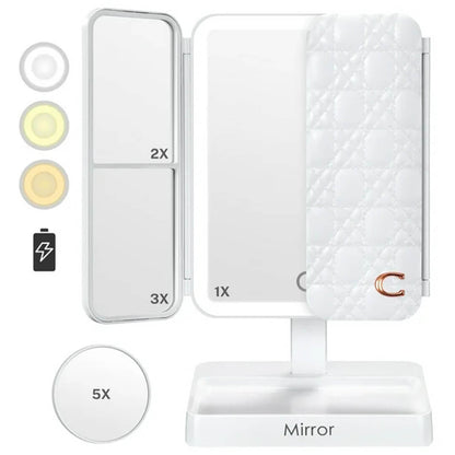 TriGlow™ Illuminated Trifold Vanity Mirror