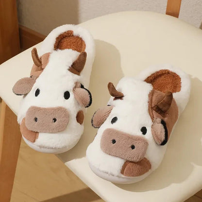 MooMallow™ Fluffy Cow Slippers